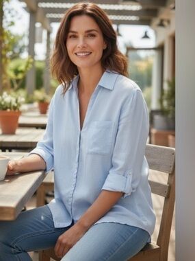 SIGRID OLSEN 109% LINEN SHIRT